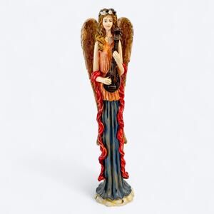 VTG 90s Hallmark Fairy Angel with Lute 11" Figurine, Renaissance Fairy Music
